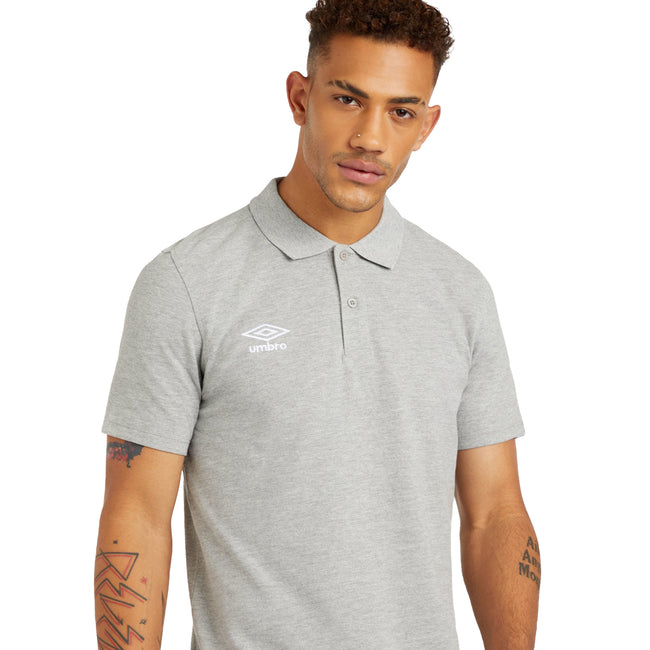 Grey Marl - Pack Shot - Umbro Mens Pique Polo Shirt