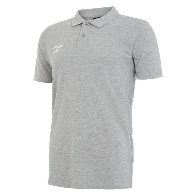 Grey Marl - Front - Umbro Mens Pique Polo Shirt