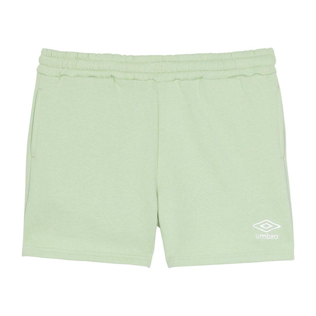 Subtle Green-White - Front - Umbro Womens-Ladies Core Sweat Shorts