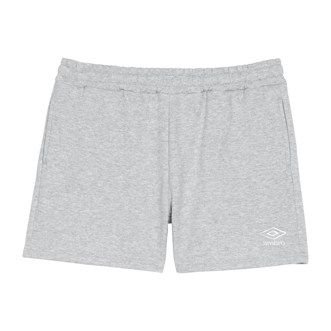 Grey Marl-White - Front - Umbro Womens-Ladies Core Sweat Shorts