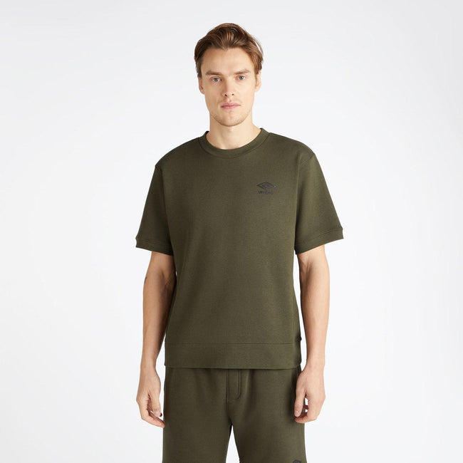 Forest Night-Black - Front - Umbro Mens Core Short-Sleeved Sweatshirt