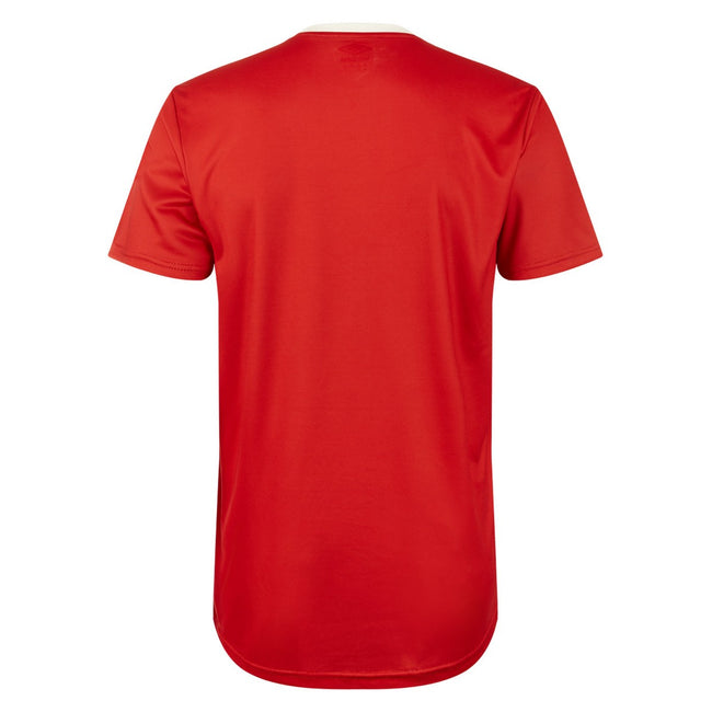 Vermillion-White - Back - Umbro Mens Nazca Short-Sleeved Jersey