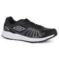 Black-Metallic White - Front - Umbro Mens Pro Runner Sneakers