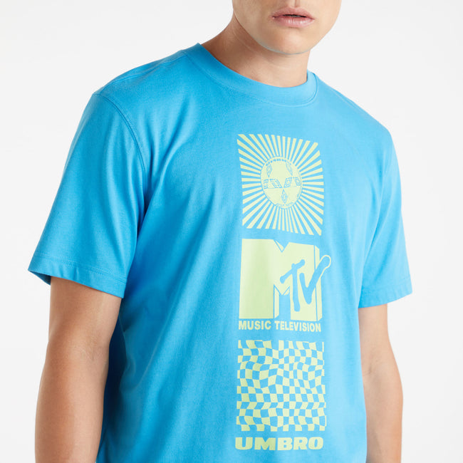 Malibu Blue - Side - Umbro Mens MTV T-Shirt