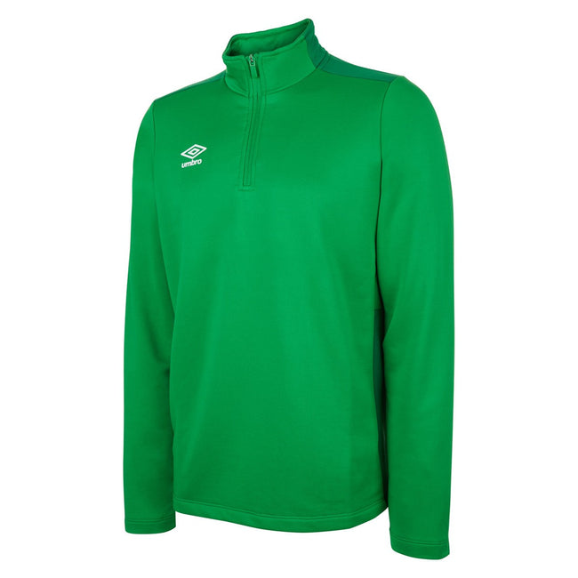 Emerald-Verdant Green - Front - Umbro Childrens-Kids Half Zip Pullover