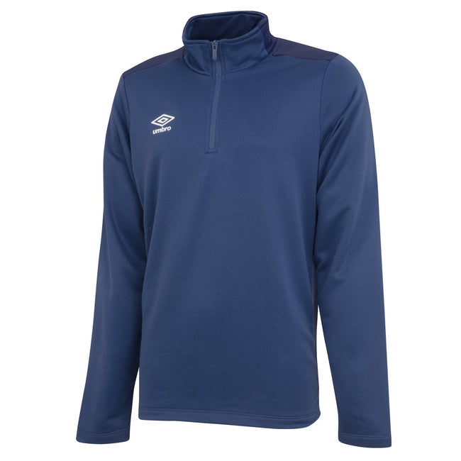 Navy-Dark Navy - Front - Umbro Childrens-Kids Half Zip Pullover