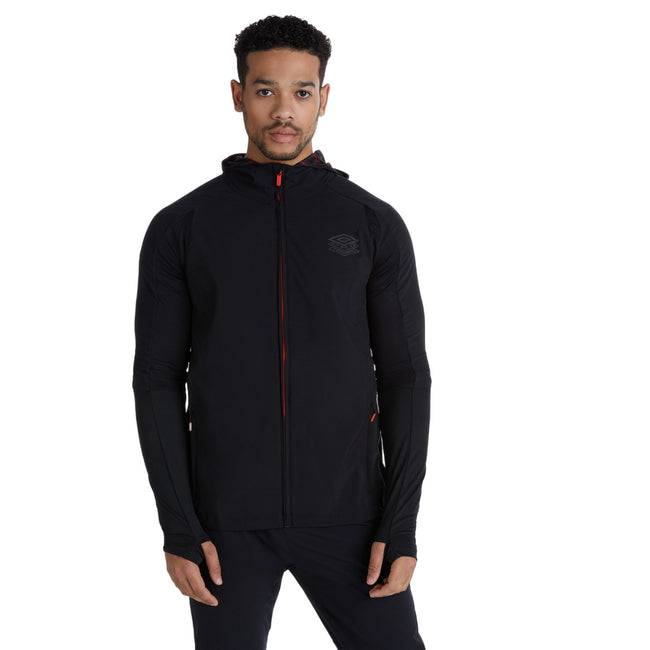 Black-Cherry Tomato - Side - Umbro Mens PTF Hybrid Padded Jacket
