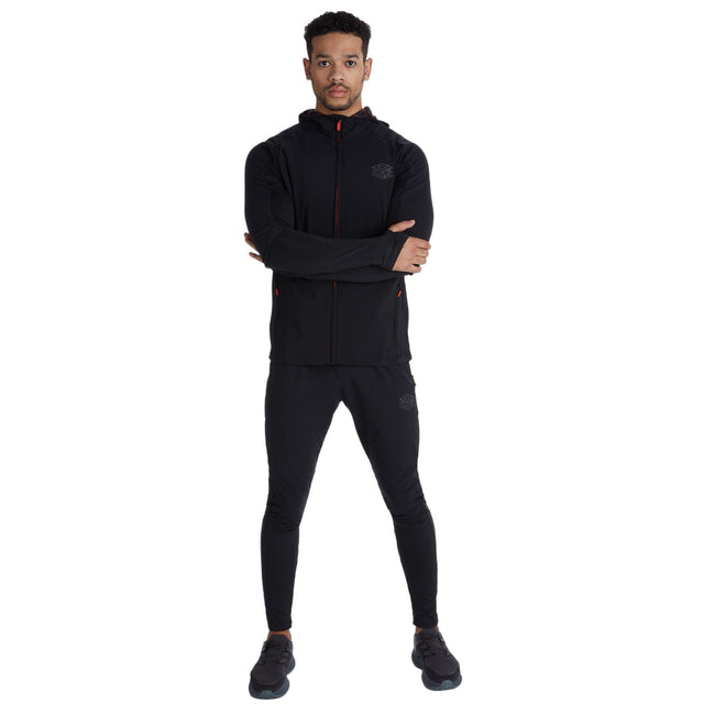 Black-Cherry Tomato - Pack Shot - Umbro Mens PTF Hybrid Padded Jacket