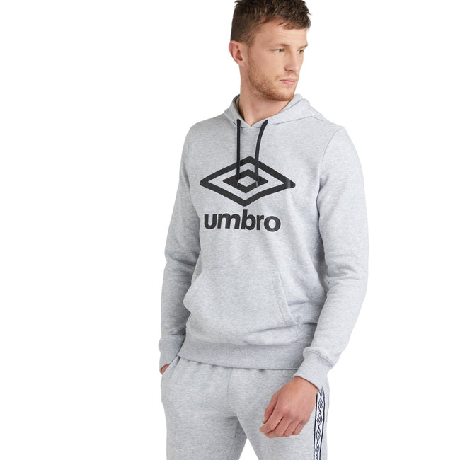 Black-Gray Marl - Lifestyle - Umbro Mens Big Logo Hoodie