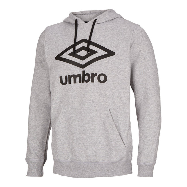 Black-Gray Marl - Front - Umbro Mens Big Logo Hoodie