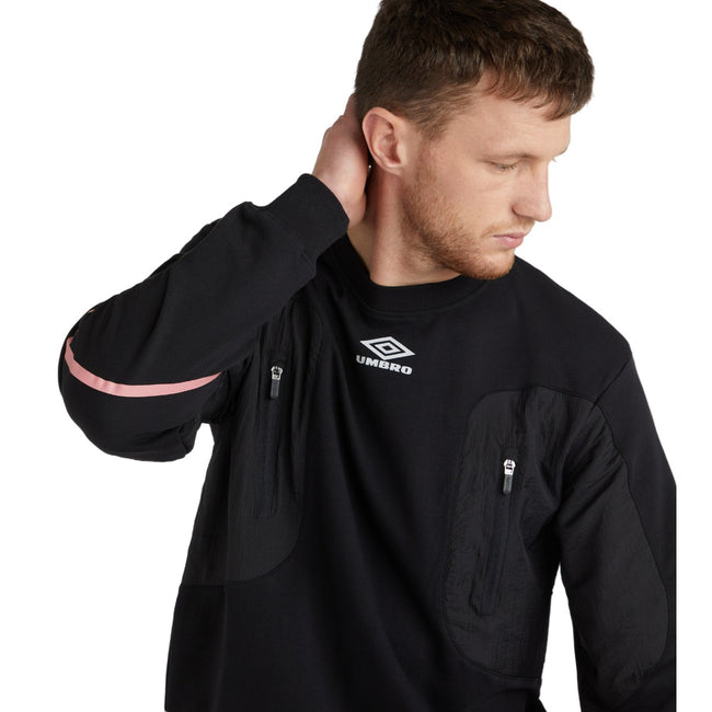 Black-Mist - Side - Umbro Mens Elite Tech Sweatshirt