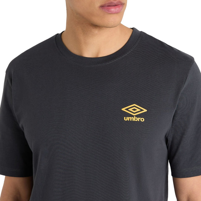 Collegiate Blue-Blazing Orange - Side - Umbro Mens Core Small Logo T-Shirt