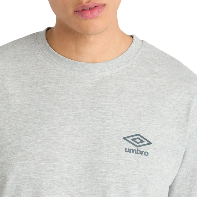 Collegiate Blue-Gray Marl - Side - Umbro Mens Core Small Logo T-Shirt