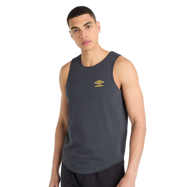 Collegiate Blue-Blazing Orange - Lifestyle - Umbro Mens Core Tank Top