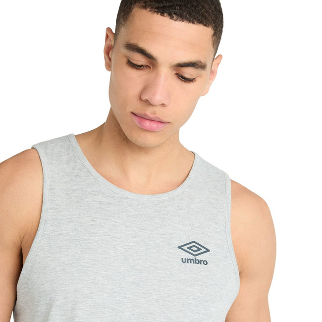 Collegiate Blue-Gray Marl - Side - Umbro Mens Core Tank Top