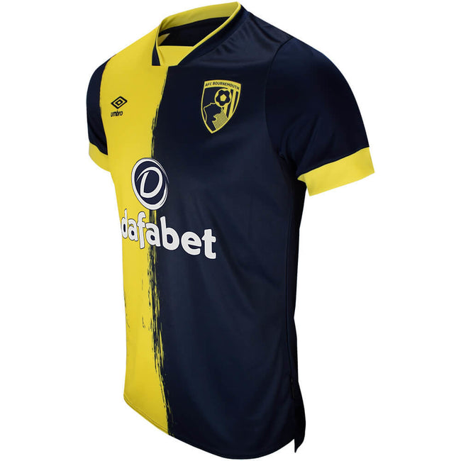 Yellow-Navy Blue-White - Side - Umbro Mens 23-24 AFC Bournemouth Third Jersey