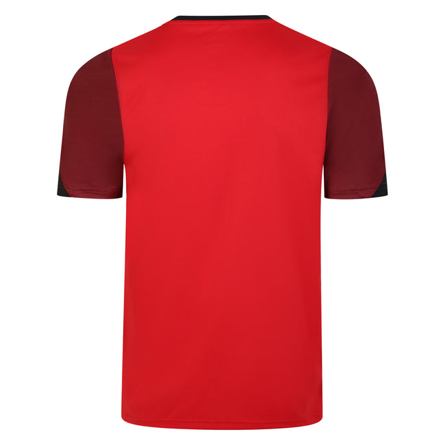 Vermillion-Biking Red-Black - Back - Umbro Childrens-Kids Total Training Jersey