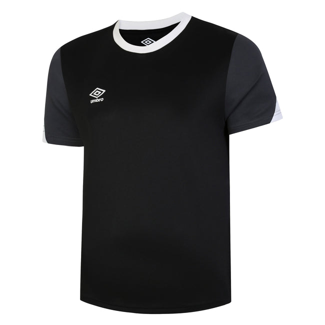 Black-White-Carbon - Front - Umbro Childrens-Kids Total Training Jersey