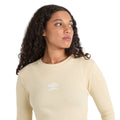 Biscotti-White - Side - Umbro Womens-Ladies Long-Sleeved Crop Top