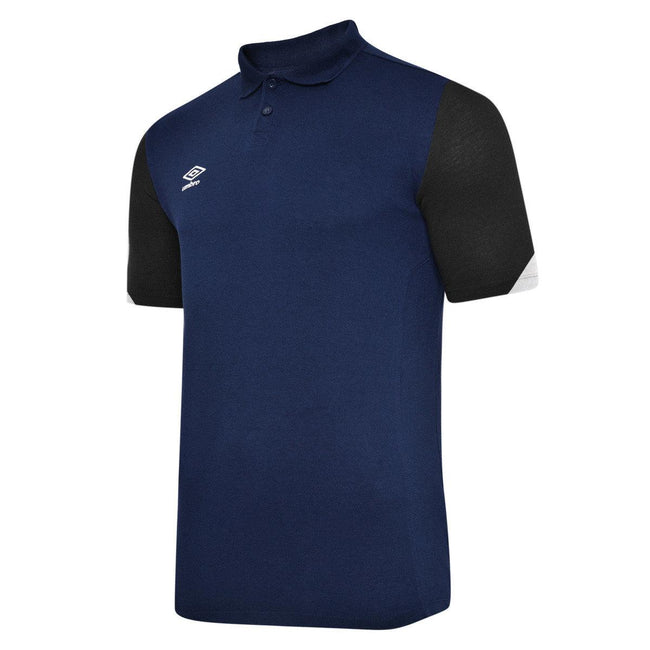 Navy-Dark Navy-White - Front - Umbro Mens Total Training Polo Shirt