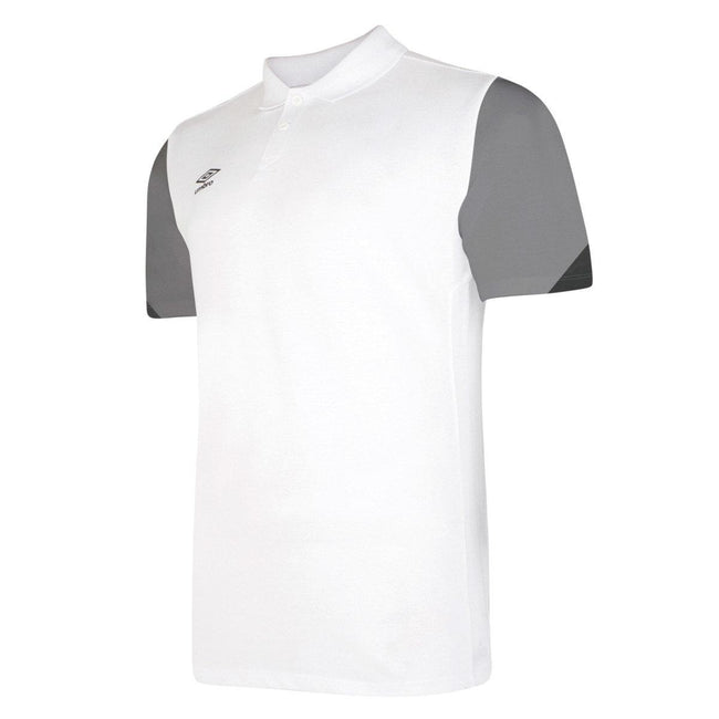 White-Titanium-Black - Front - Umbro Mens Total Training Polo Shirt