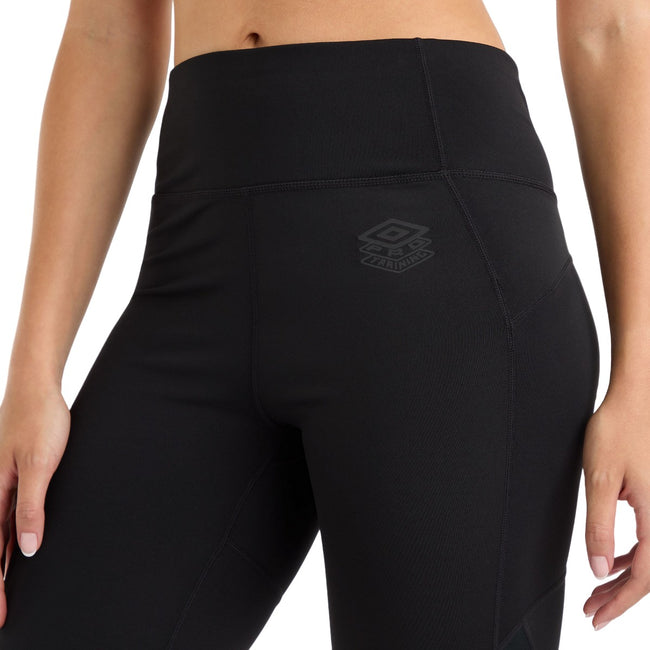 Black - Side - Umbro Womens-Ladies Pro Training Cycling Shorts