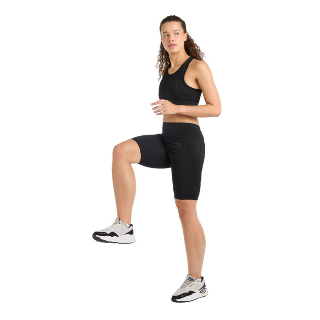 Black - Pack Shot - Umbro Womens-Ladies Pro Training Cycling Shorts
