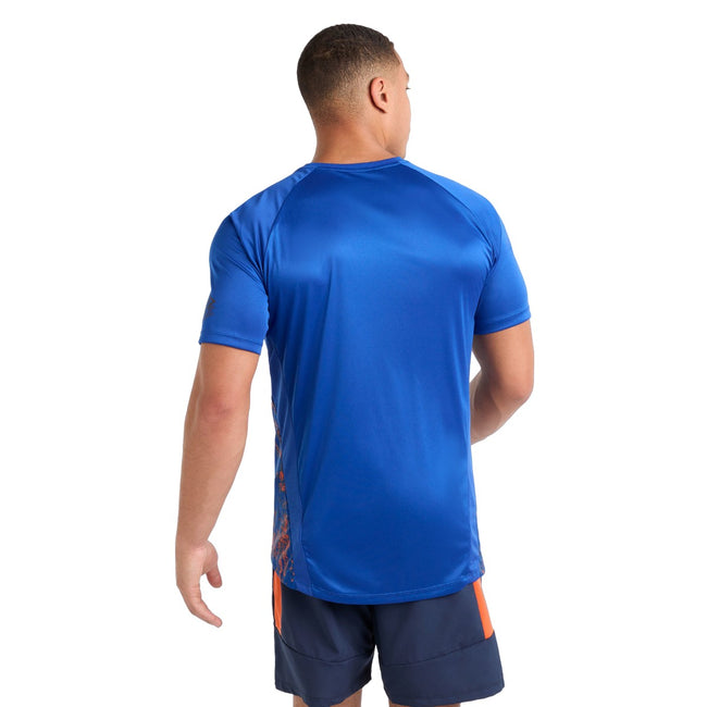 Deep Surf-Vermillion Orange - Back - Umbro Mens Pro Elite Graphic Print Training Jersey