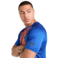 Deep Surf-Vermillion Orange - Side - Umbro Mens Pro Elite Graphic Print Training Jersey