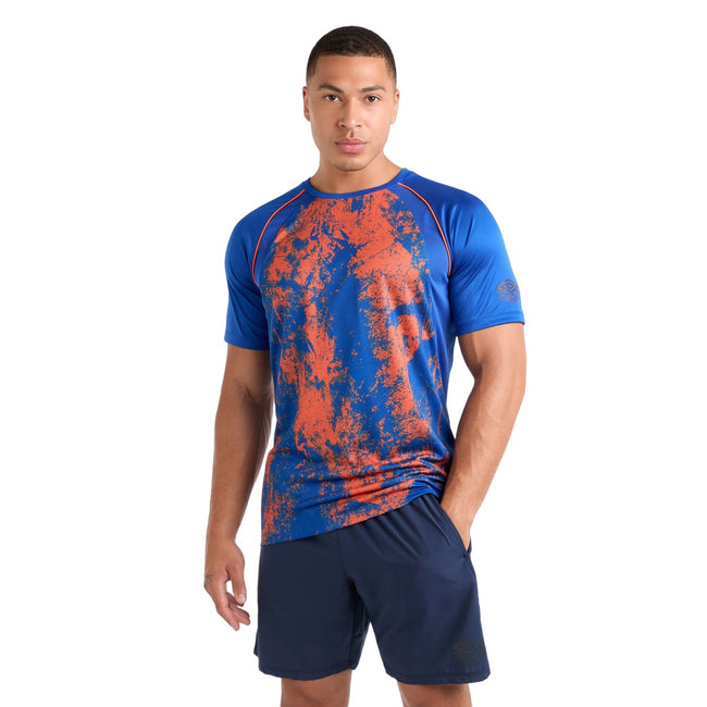 Deep Surf-Vermillion Orange - Lifestyle - Umbro Mens Pro Elite Graphic Print Training Jersey