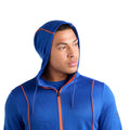 Deep Surf-Vermillion Orange - Side - Umbro Mens Pro Training Full Zip Hoodie