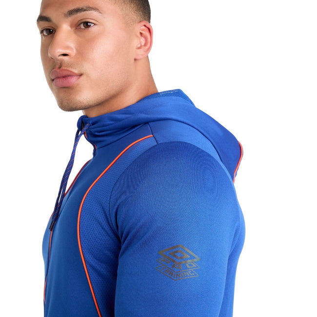 Deep Surf-Vermillion Orange - Lifestyle - Umbro Mens Pro Training Full Zip Hoodie