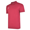 New Claret-White - Front - Umbro Mens Essential Polo Shirt