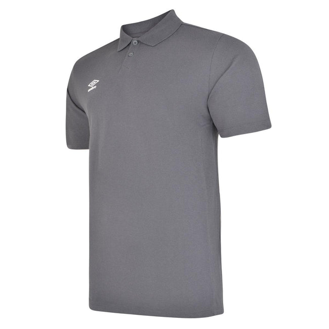 Carbon-White - Front - Umbro Mens Essential Polo Shirt