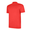 Vermillion-White - Back - Umbro Mens Essential Polo Shirt