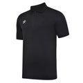 Black-White - Front - Umbro Mens Essential Polo Shirt