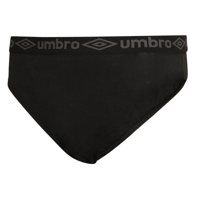 Black - Back - Umbro Mens Plain Briefs (Pack of 3)