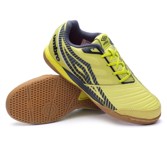 Limeade Yellow - Back - Umbro Mens Sala Brz Pro Leather Sneakers