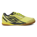 Limeade Yellow-Periscope-Black - Front - Umbro Mens Sala Brz Pro Leather Sneakers