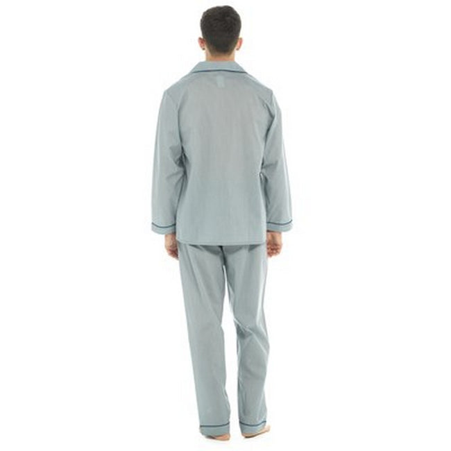 Blue - Back - Walter Grange Mens Striped Pajama Set