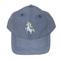 Blue - Back - Foxbury Childrens Girls Unicorn Baseball Cap