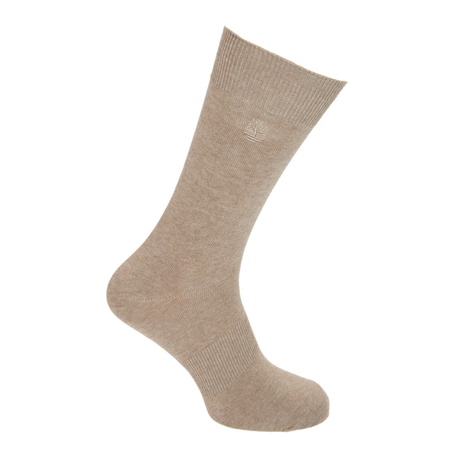 Moss - Front - Timberland Mens Cotton Flat Knit Long Socks