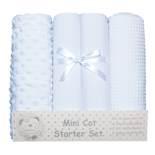 Sky Blue - Front - Snuggle Baby Mini Cot Starter Set (4 Pieces)