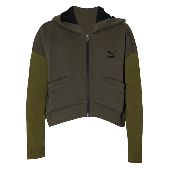 Olive Night - Front - Puma Childrens-Kids Evo Hoodie