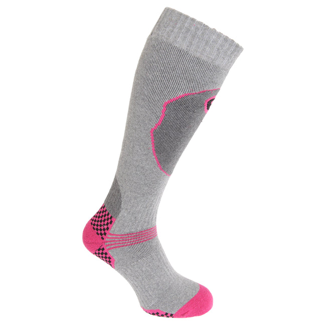 Gray - Front - Womens-Ladies High Performance Ski Socks (1 Pair)