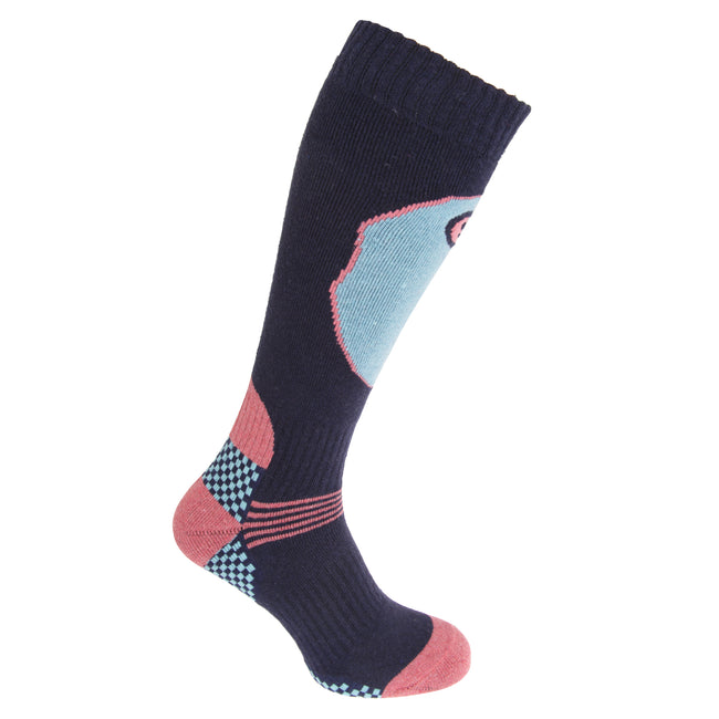 Navy - Front - Womens-Ladies High Performance Ski Socks (1 Pair)