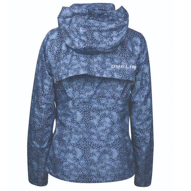 Blueberry-Navy - Back - Dublin Womens-Ladies Cortina Printed Waterproof Jacket