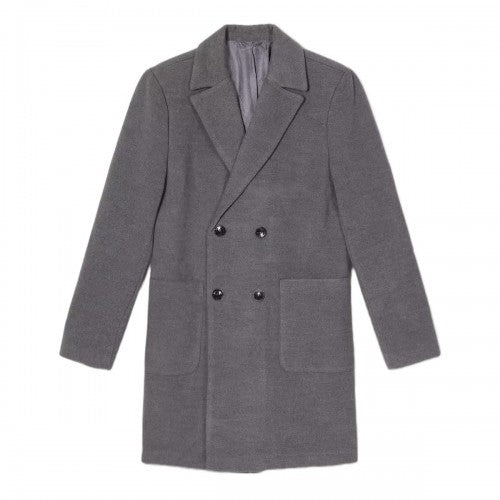 Front - Burton Mens Double-Breasted Overcoat