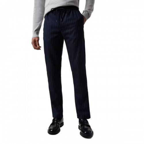 Front - Burton Mens Pinstripe Drawstring Slim Pants