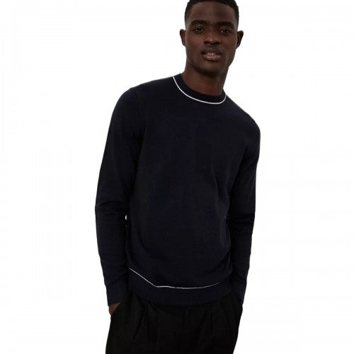 Front - Burton Mens Tipped Soft Touch Crew Neck Sweater